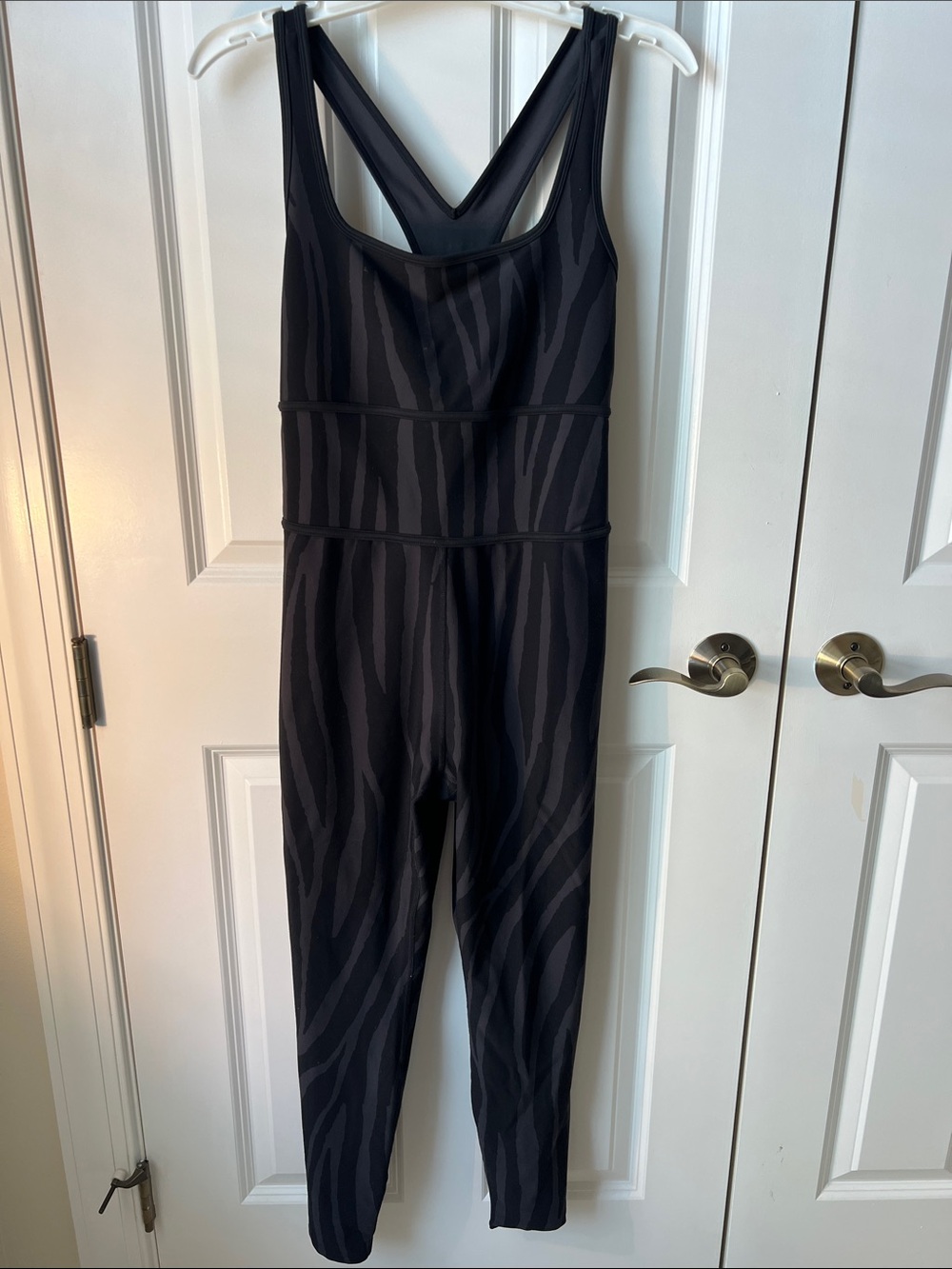 Women’s Black Zebra-Print One Piece Jumpsuit